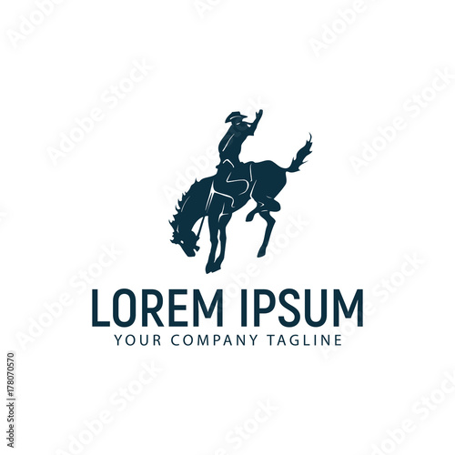 horseback riding logo design concept template
