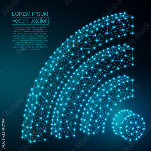 Polygonal wi-fi icon image