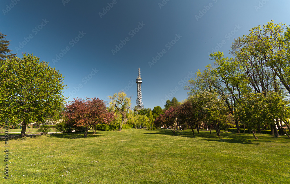 Obraz premium Petrin lookout tower in Prague