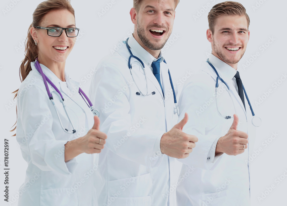 Portrait of an assertive medical team against a white background Portrait of an assertive medical team against a white background