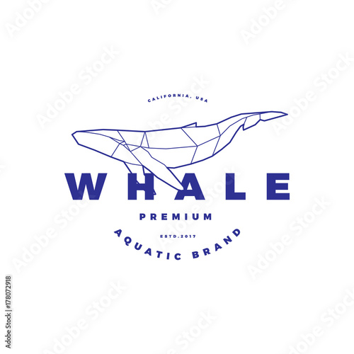 Polygonal Whale Circle Stamb on White photo