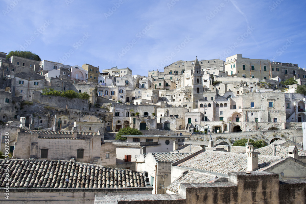 Panorama of the city of Matera, in Italy