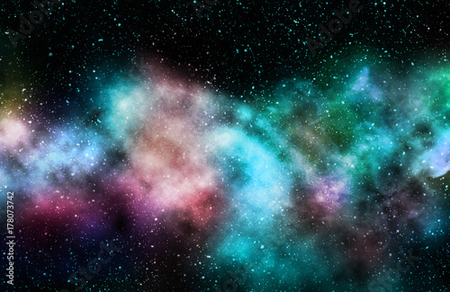 Fototapeta Naklejka Na Ścianę i Meble -  Blue Universe milky way space galaxy with stars and nebula.