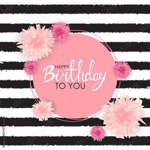 Abstract Happy Birthday Balloon Background Card Template Vector Illustration