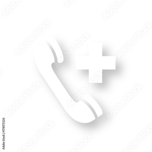 Icon mit Schatten - Telefon - Notruf