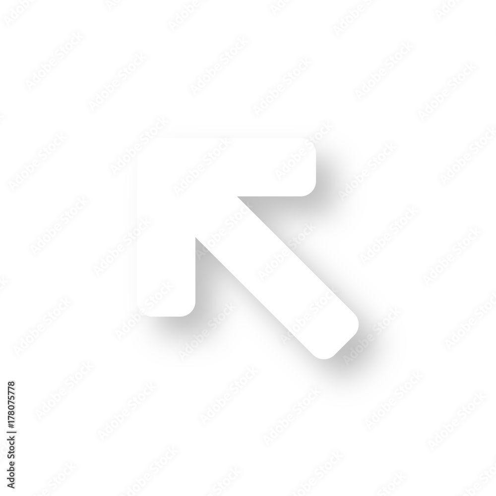 Icon mit Schatten - Pfeil links oben - Auskunft Icon mit Schatten - Pfeil links oben - Auskunft