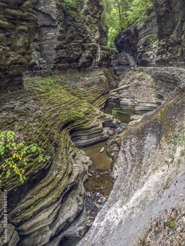 rock layers at Watkins Glen State Park, New York