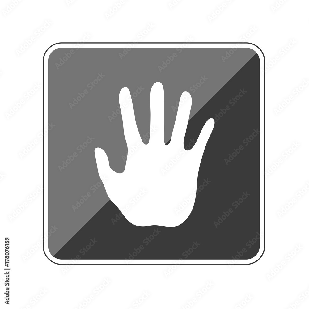 Handfläche - Verbot - Reflektierender App Button Handfläche - Verbot - Reflektierender App Button