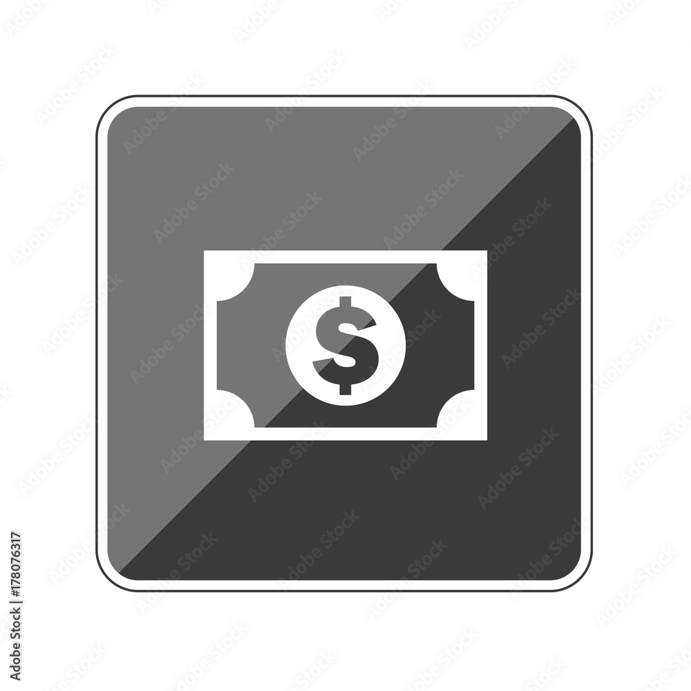 Geldschein Dollar - Reflektierender App Button Geldschein Dollar - Reflektierender App Button