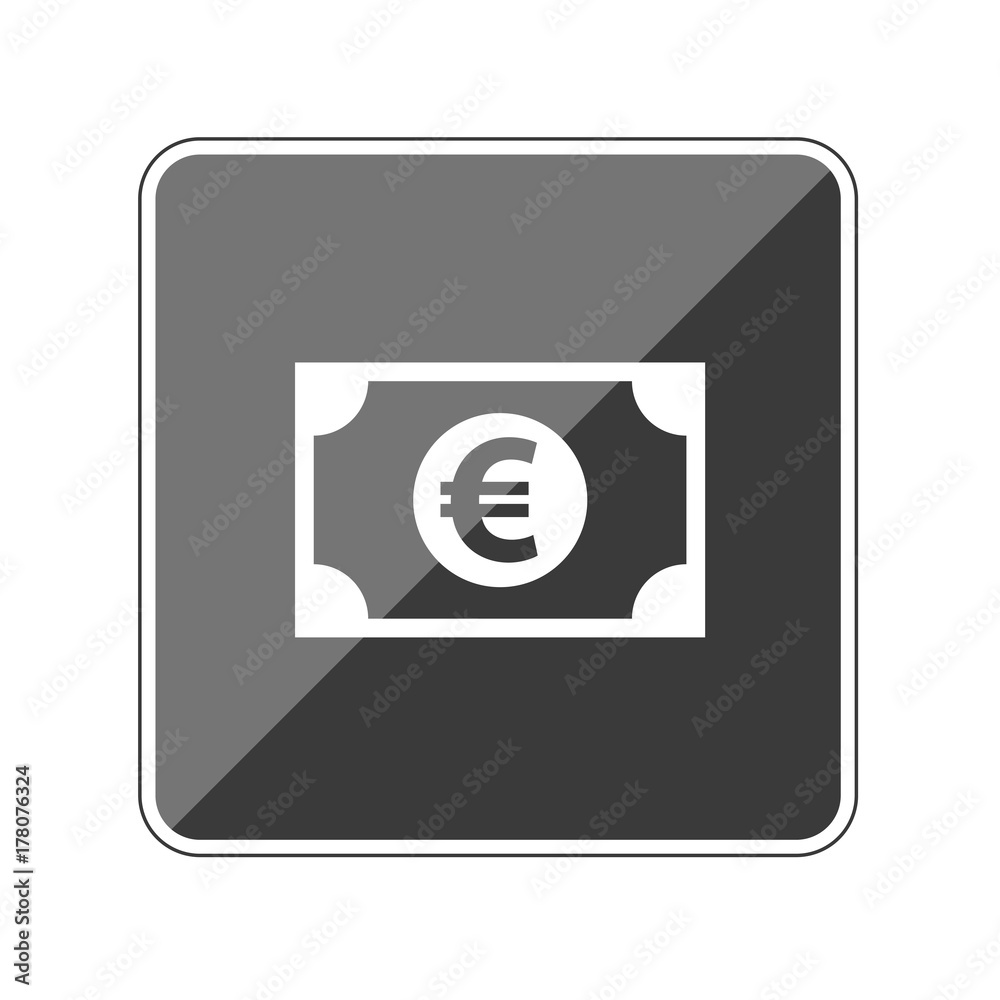 Geldschein Euro - Reflektierender App Button Geldschein Euro - Reflektierender App Button