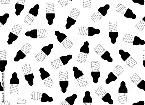 Seamless light bulbs isolated on white