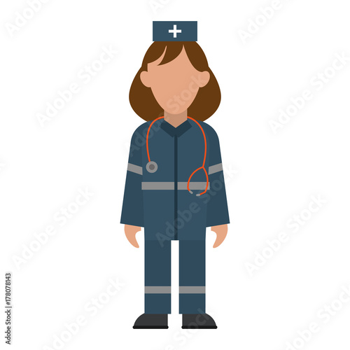 paramedic woman avatar icon image vector illustration design 