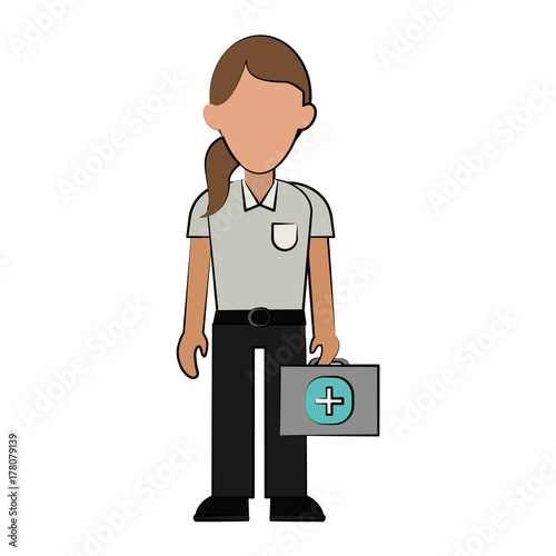 paramedic woman avatar icon image vector illustration design 