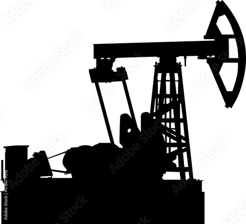  oil derrick silhouette isolated on white