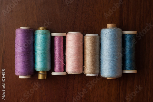 Pastel sewing threads