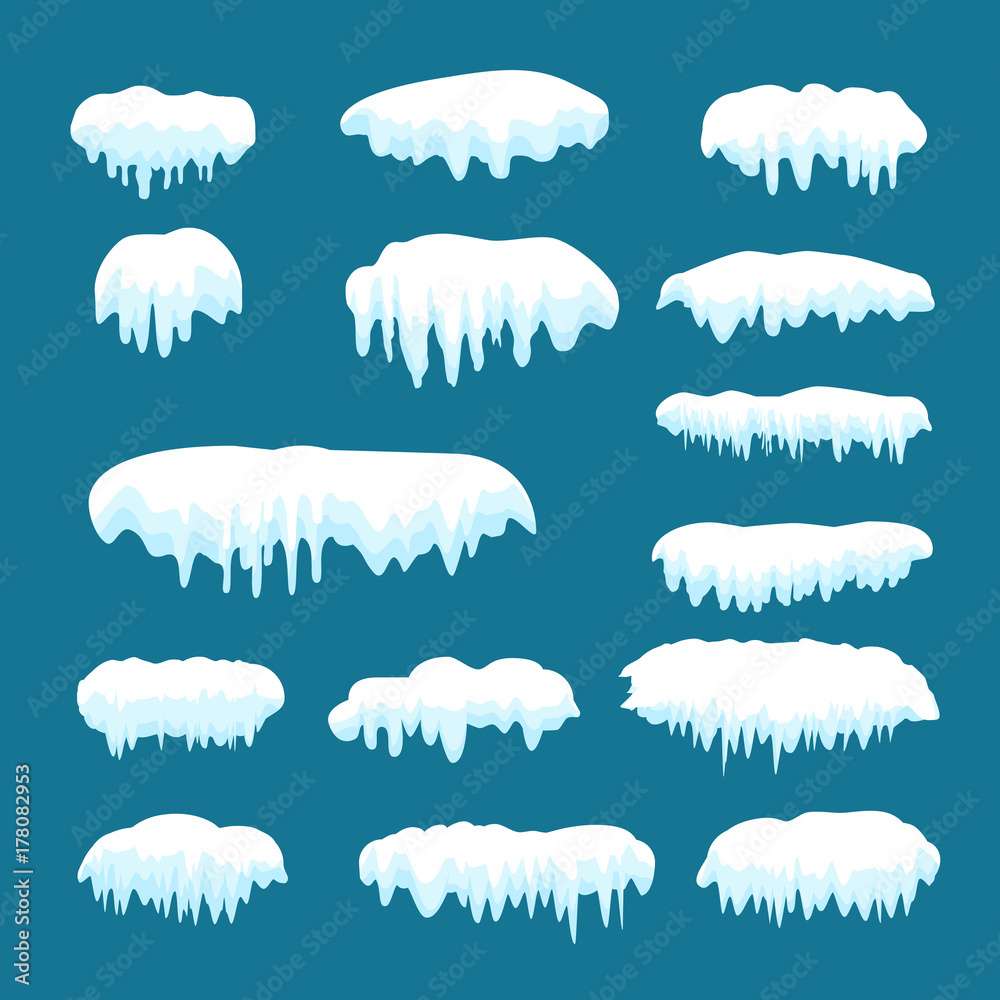Snow Caps Snowballs Snowdrifts Icy Icicles Set Snow Cap Vector snow-caps-snowballs-snowdrifts-icy-icicles-set-snow-cap-vector