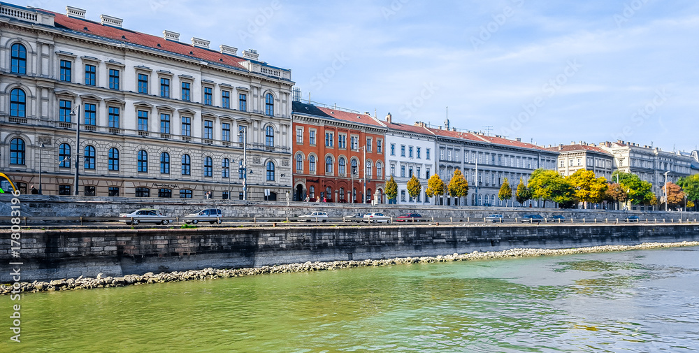 Naklejka premium The embankment of the river Danube in Budapest, Hungary