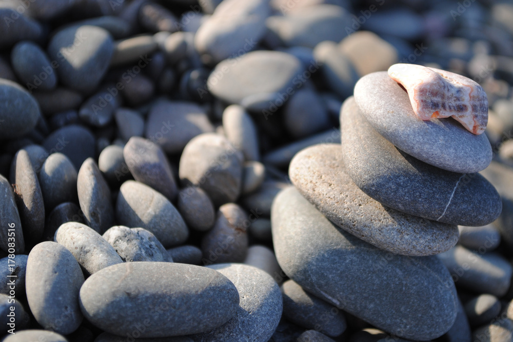Sea stones on the beach, background of stones Sea stones on the beach, background of stones