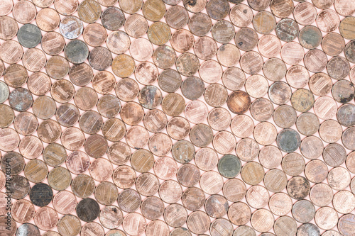 Coper American Pennies Patterned Background
