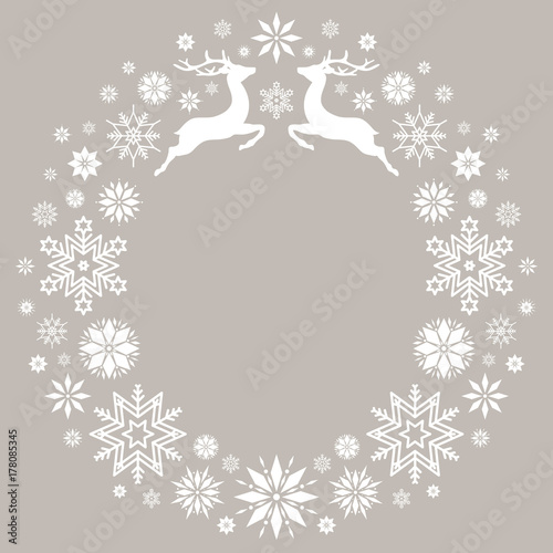 Christmas Wreath Flying Reindeer Brown