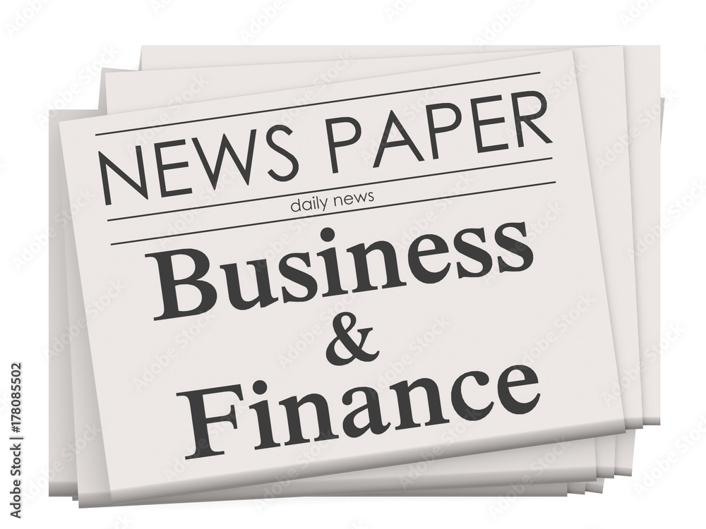 Business and finance on newspaper isolated Business and finance on newspaper isolated
