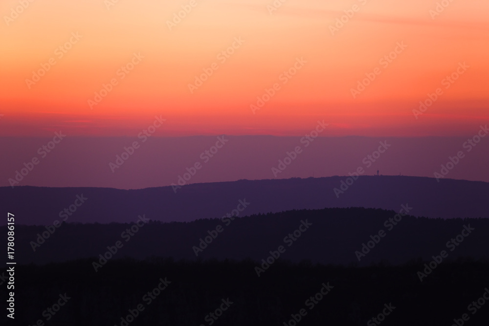 Couché de soleil sur le Jura