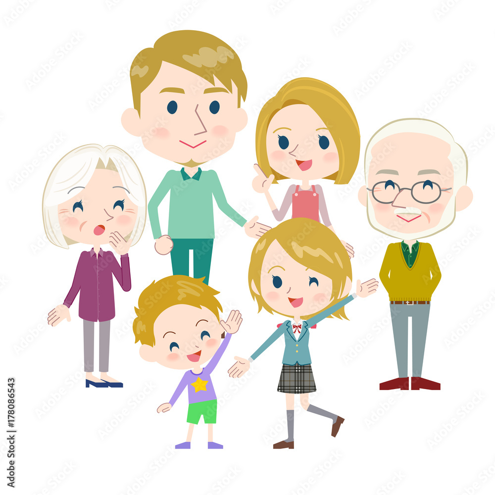 family three generations White_gather family three generations White_gather