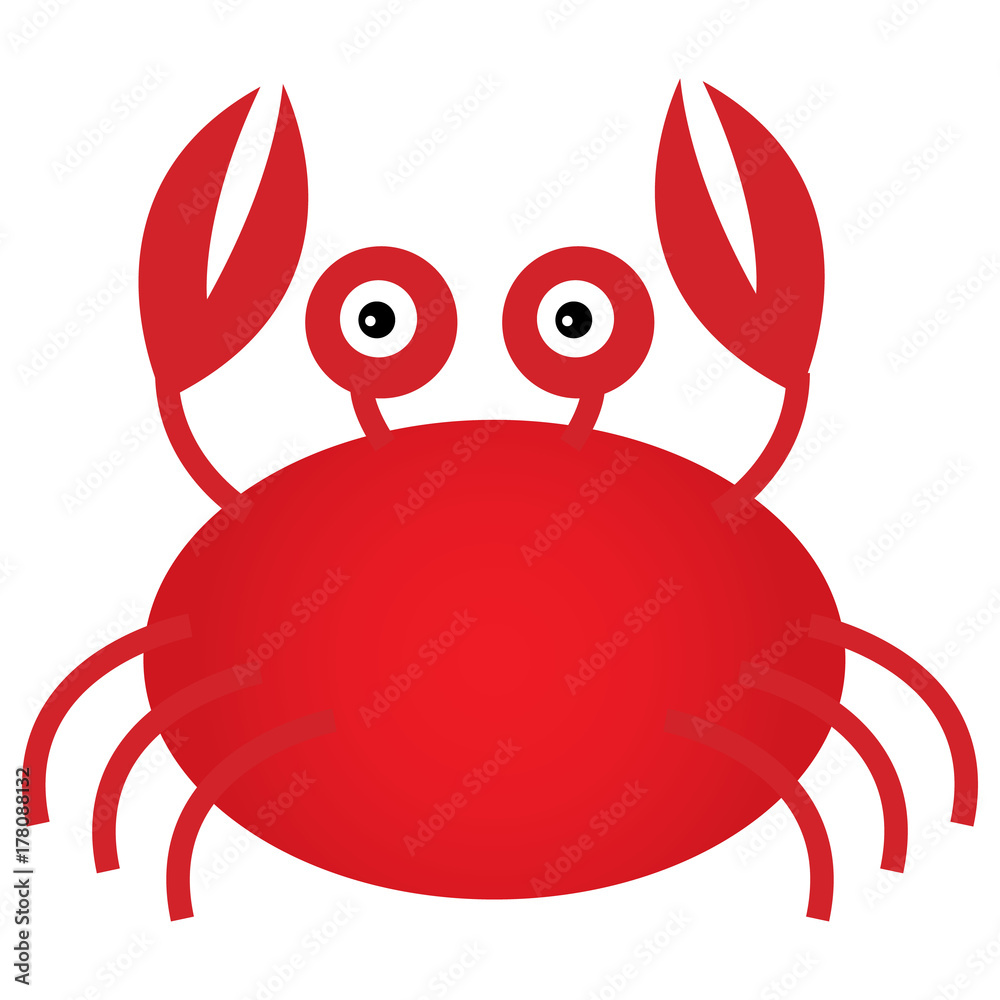 Vector Cute Cartoon Crab Stock Vector | Adobe Stock Vector Cute Cartoon Crab Stock Vector | Adobe Stock