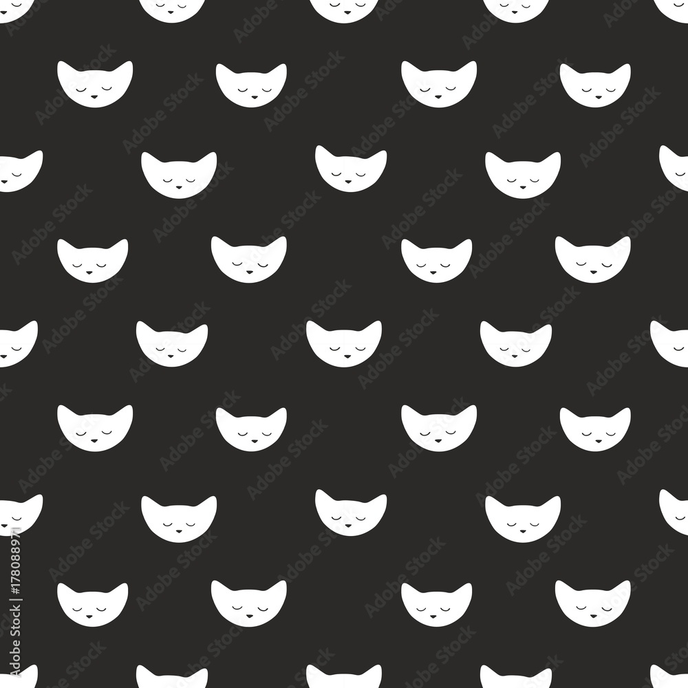 cat funy head seamless vector pattern cat funy head seamless vector pattern