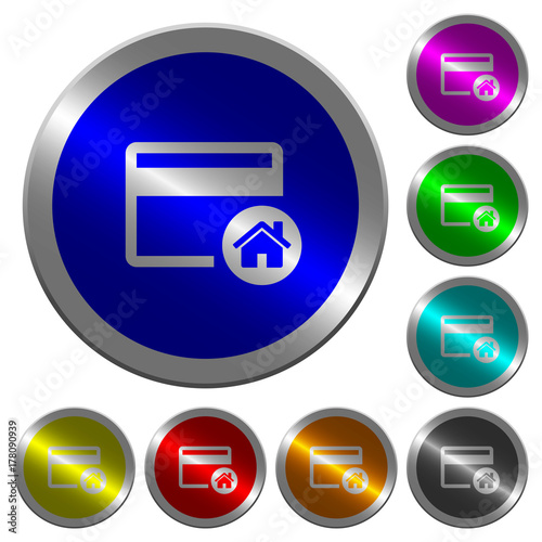 Set credit card as default luminous coin-like round color buttons