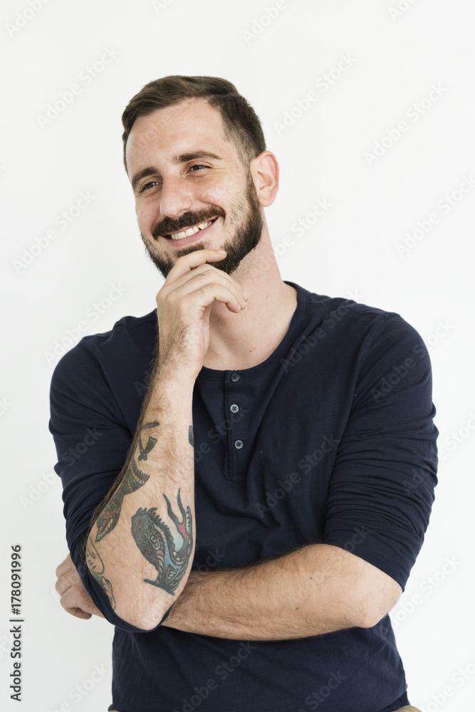 White bearded guy cheerful positivity portrait White bearded guy cheerful positivity portrait
