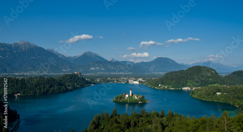 View of Bled lake in Slovenia