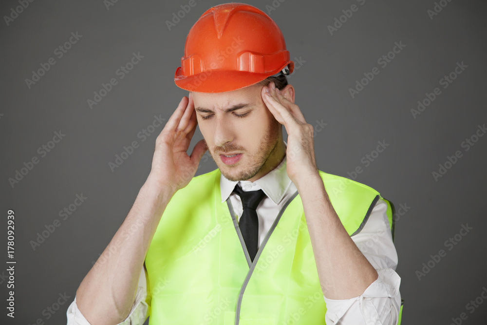 the Builder closes his eyes in pain the Builder closes his eyes in pain