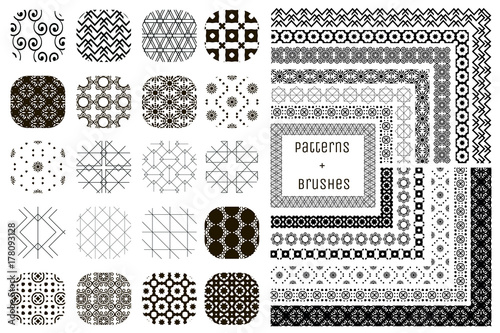 20 Vector Geometric Patterns and 12 Pattern Brushes