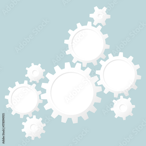 White Gears Abstract Background