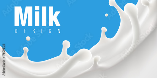 milk splash 3d vector backgrond illustration