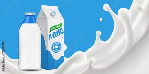 milk splash 3d vector backgrond illustration