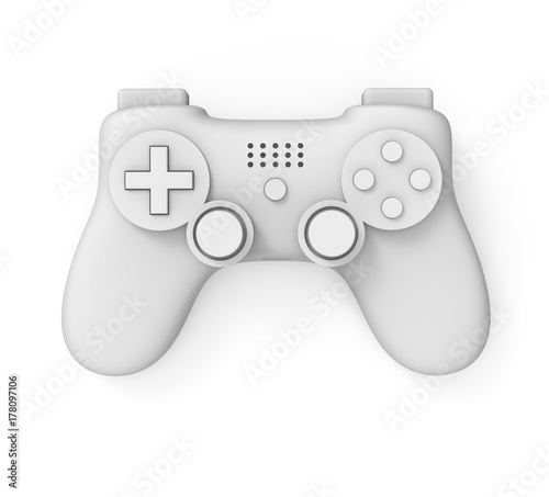 video game controller on white background with clipping path.
