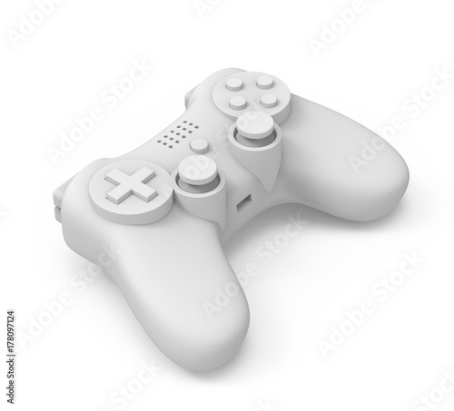 video game controller on white background with clipping path.