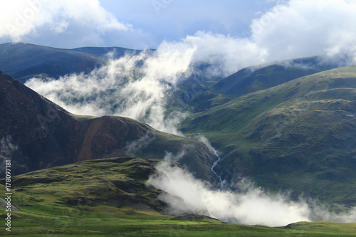 Early morning on the pass Karagem, Altay photo