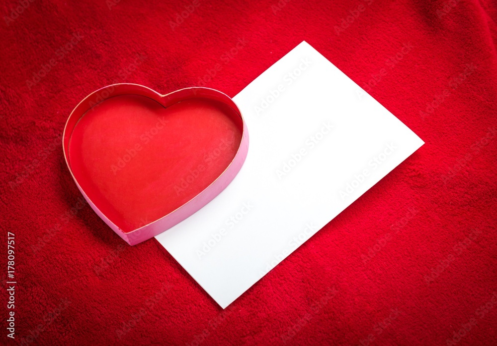 Valentines day empty greeting card with red hearts Valentines day empty greeting card with red hearts
