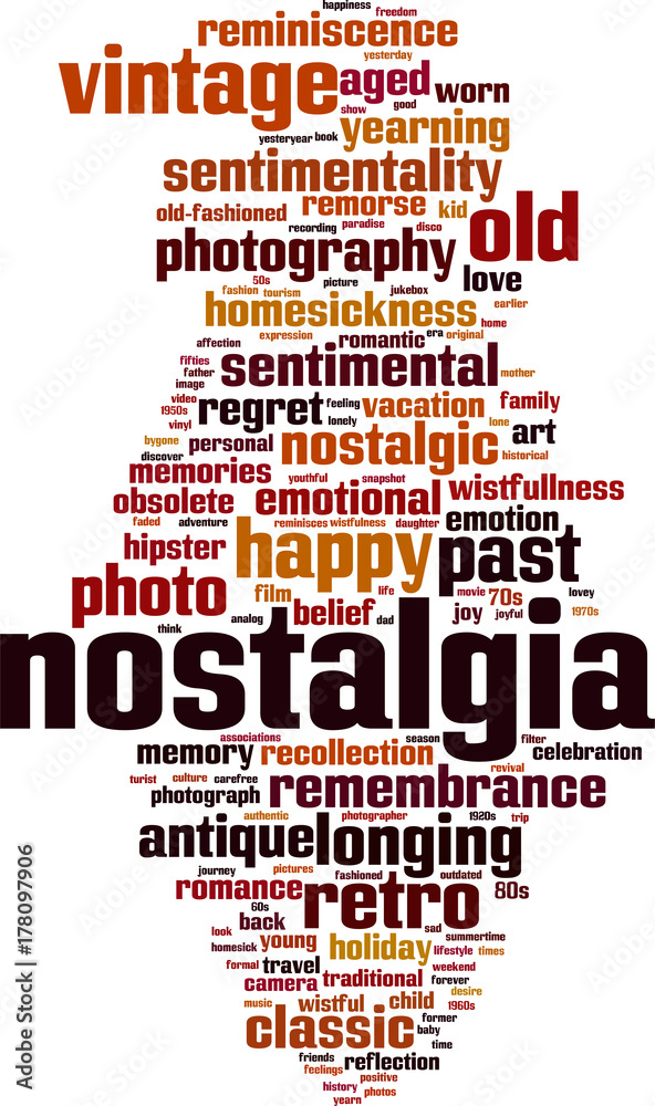 Obraz premium Nostalgia word cloud