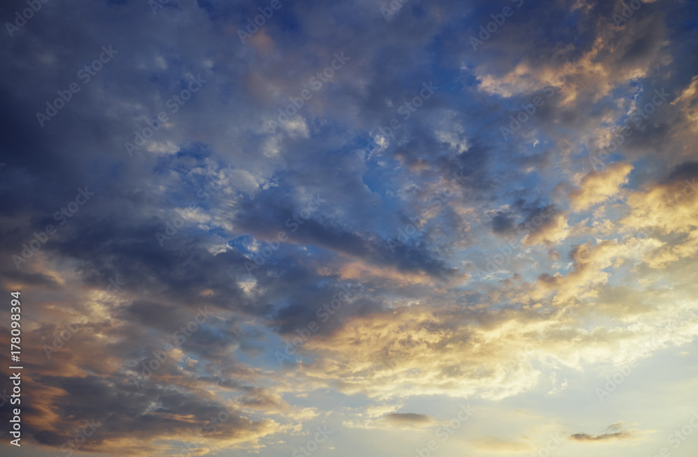 Beautiful sunrise or sunset sky with colorful clouds wallpaper