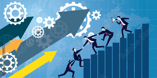 Business Teamwork Team Hard Work Concept. Vector Illustration