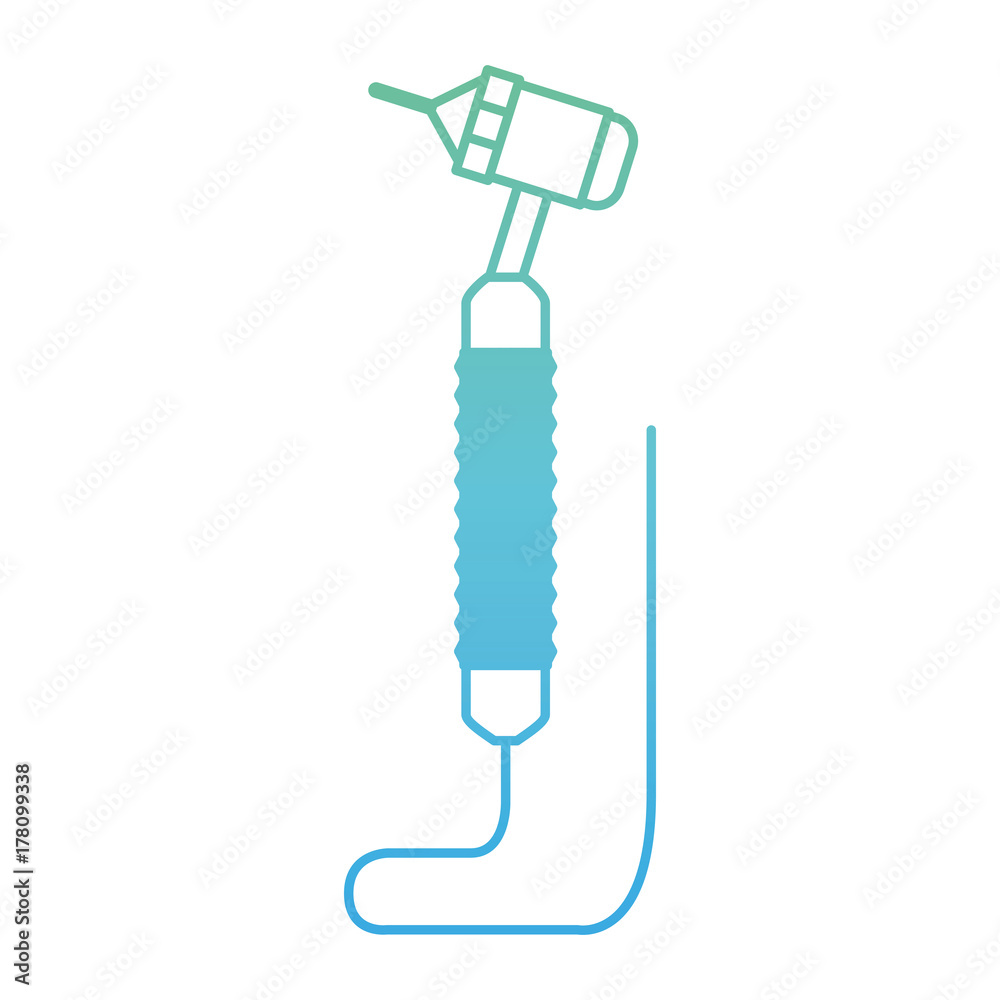 dental drilling machine in degraded green to blue color contour dental drilling machine in degraded green to blue color contour