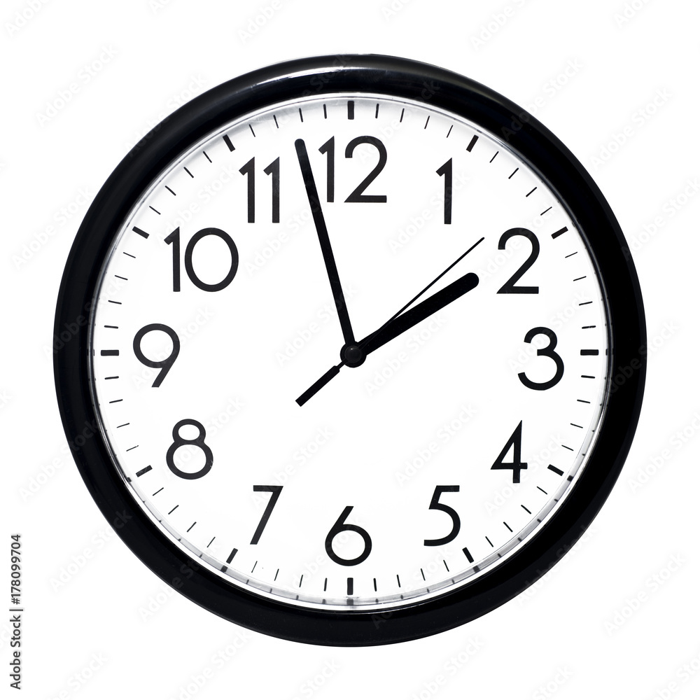 White wall clock. Isolated on white background. White wall clock. Isolated on white background.