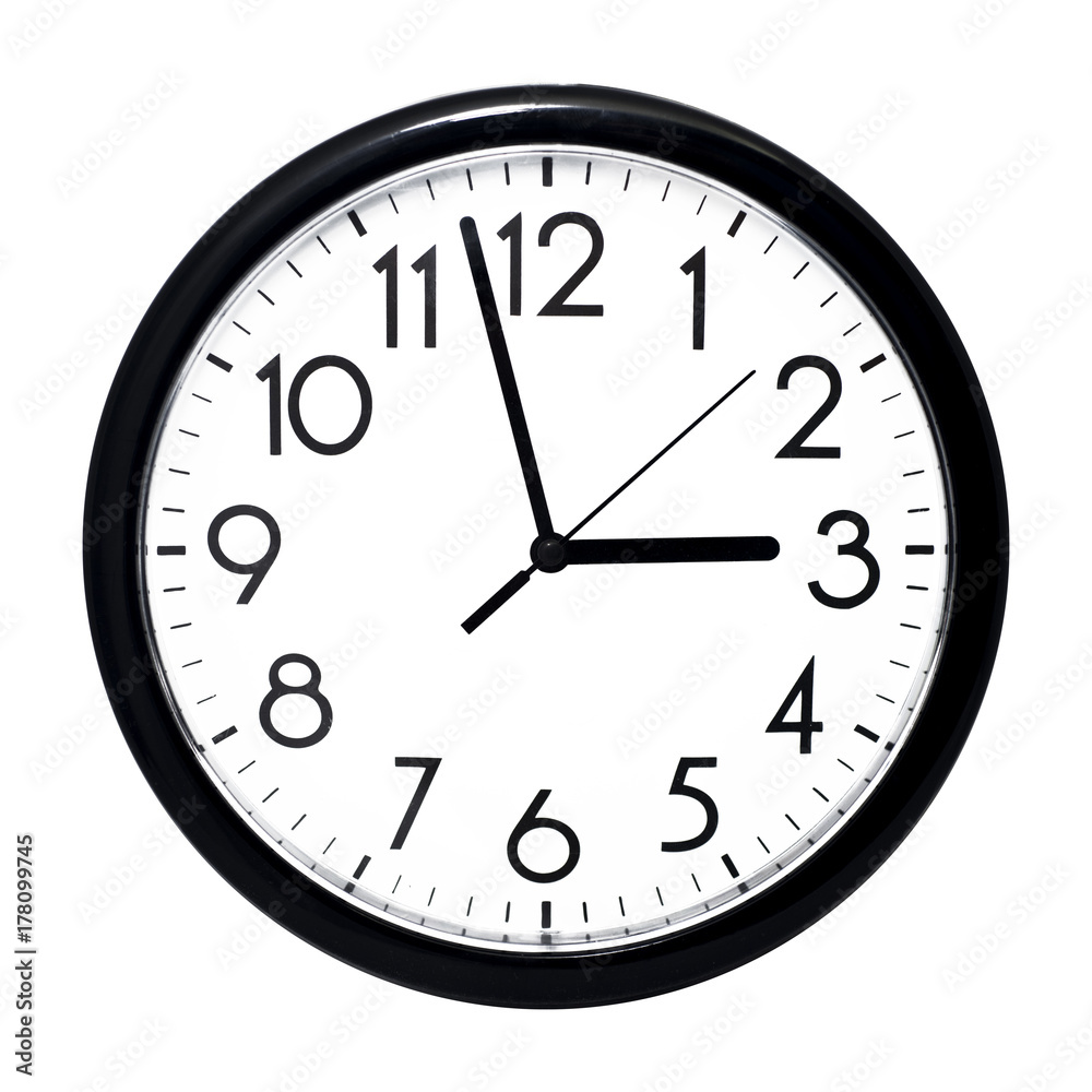 White wall clock. Isolated on white background. White wall clock. Isolated on white background.