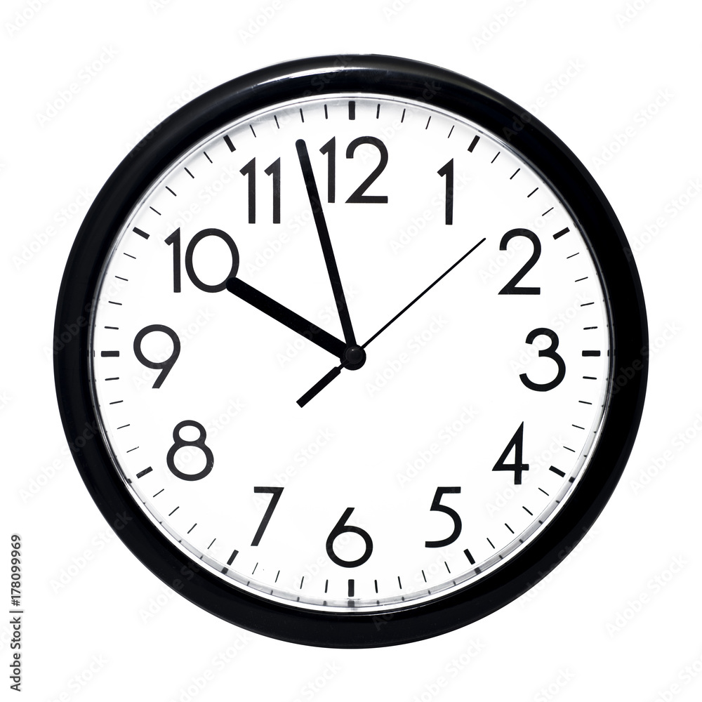 White wall clock. Isolated on white background. White wall clock. Isolated on white background.