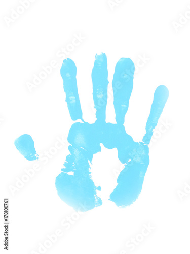 Blue Paint Handprint