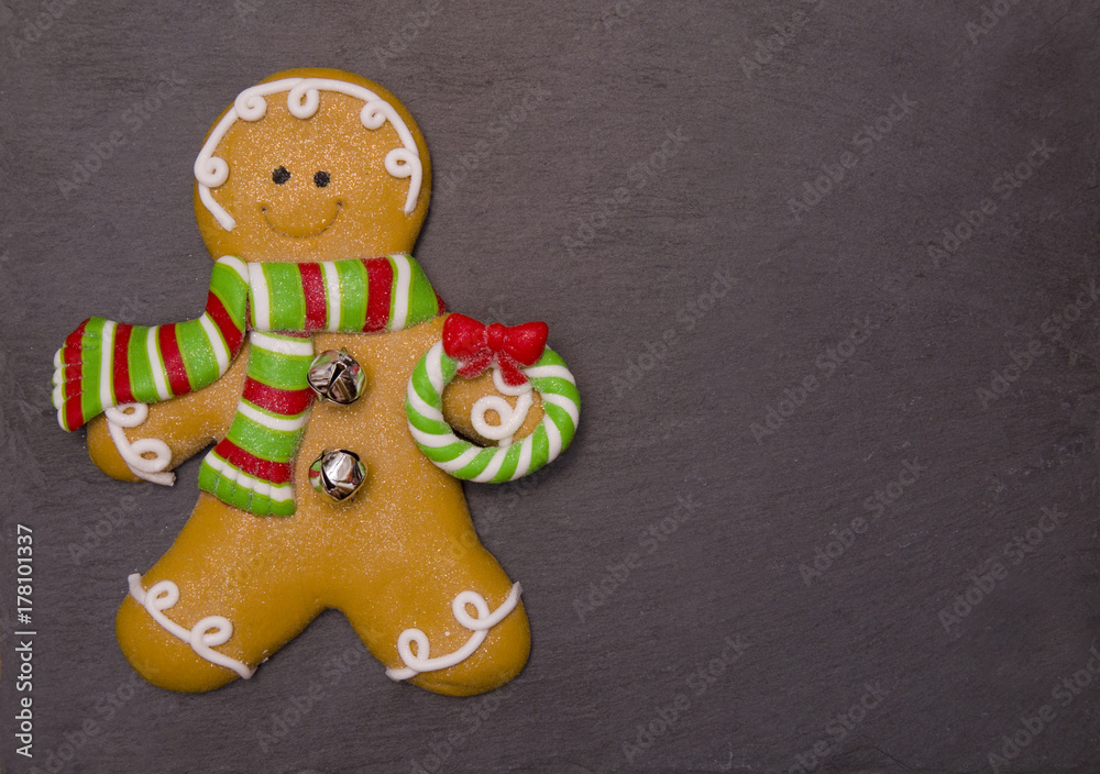 Christmas Cookie on a Chalkboard Background